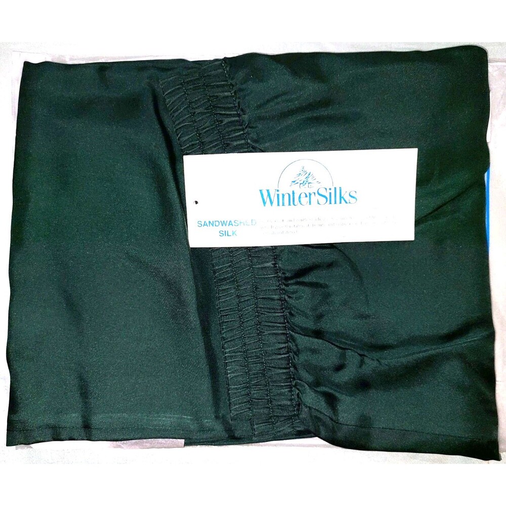 NOS! WinterSilks green sandwashed silk thermal layer pants, ski hiking, size XL